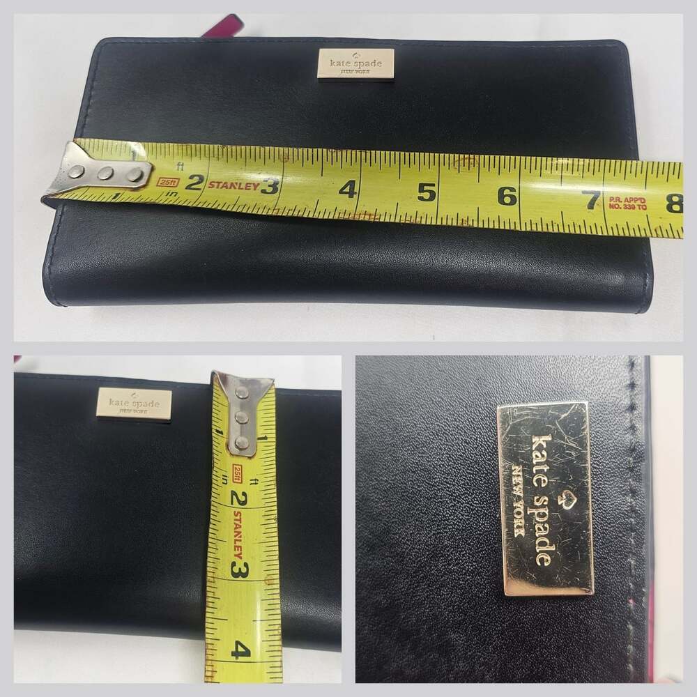 Kate Spade Stacy Large Slim Bifold wallet Black Pink Newbury Lane Leather NIB - Picture 6 of 11